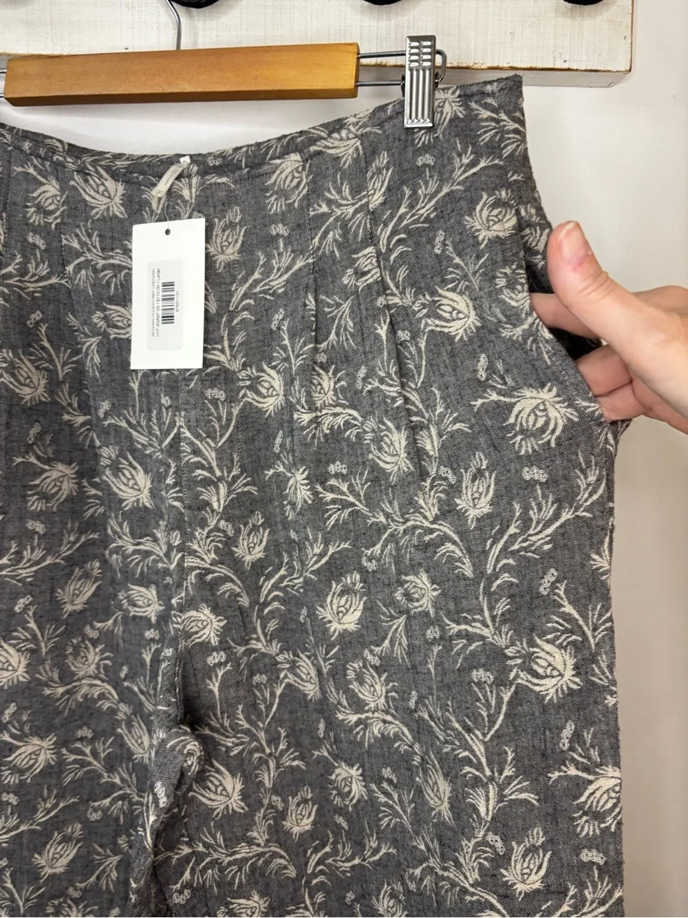 Anthropologie NWT Hello Nite Jacquard Botanical Cotton Quilted Pants